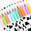 12 Pcs Coloured Pen Set - Milky Cow Pastel Ink Design - Art Craft Drawing Pens - Lettering Pen Calligraphy Multicolor Pens, School Supplies