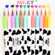 12 Pcs Coloured Pen Set - Milky Cow Pastel Ink Design - Art Craft Drawing Pens - Lettering Pen Calligraphy Multicolor Pens, School Supplies