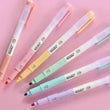 6 Pcs Erasable Highlighter Pen Set - Highlighter Marker Pen - Pastel Study Supplies - School Office Stationary - Student Art - Double Headed