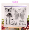 Butterfly Stamp, Flower, Butterflies Clear Transparent Stamp, Bullet Journal Stamp, Planner, Retro, Nature, Garden, Scrapbook, Card Making
