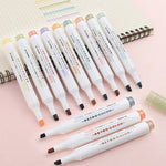 Retro Color Highlighter Pen Set - Rainbow Color - Highlighter Marker Pen - Study Supplies - School Office Stationary - Student Art