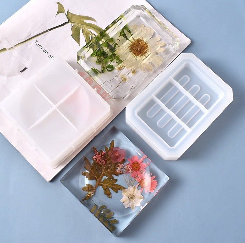 แม่พิมพ์ถาดวางสบู่ - ถาดวางสบู่ซิลิโคน - ถาดถนอมสบู่ อีพ็อกซี่ DIY ชุดทำสบู่ อุปกรณ์งานฝีมือ