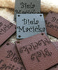 Leather Labels For Handmade Items, Custom Clothing Labels, Personalized Knitting Labels, Crochet Tags, Garment Labels, Fabric Labels, Sewing