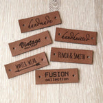 Aangepaste kledinglabels, leren labels voor handgemaakte items, gepersonaliseerde breilabels, haaklabels, kledinglabels, stoffen labels, naaien
