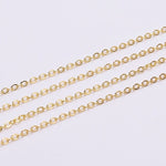Jewelry Chain Iron Cable Style 5 Meter Length - 1.5 mm 2 mm 2.5 mm 3.5 mm Links - Gold Silver Black - Wholesale Bulk Flat Cable Chain