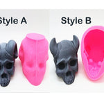 3D Skull with Horn Silicone Mold, Soap Mold, Cake Mold, Chocolate Mold, Candle Plaster Decoration Tools, Polymer Clay, Resin Mold