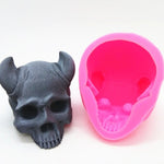 3D Skull with Horn Silicone Mold, Soap Mold, Cake Mold, Chocolate Mold, Candle Plaster Decoration Tools, Polymer Clay, Resin Mold