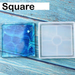 Coaster Mold, Resin Casting Molds, Hexagon Square Heart Circle Silicone Epoxy Jewelry Pendant, Round Agate Making Mould Tool, DIY, Fluid