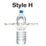 Custom Water Bottle Label - Wedding Water Bottle Label - Printed Personalized Sticker - Eucalyptus Branch - Wedding Favors Bridal Shower