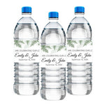 Custom Water Bottle Label - Wedding Water Bottle Label - Printed Personalized Sticker - Eucalyptus Branch - Wedding Favors Bridal Shower