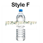 Custom Water Bottle Label - Wedding Water Bottle Label - Printed Personalized Sticker - Eucalyptus Branch - Wedding Favors Bridal Shower