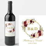 20 Pcs Personalized Wedding Wine Bottle Labels, Custom Wine Bottle Labels for Wedding Parties Reception Engagement, Wedding Favor Decoration