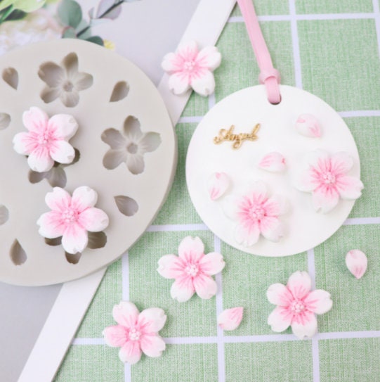 Cherry Blossom Silicone Mold - Sakura Flower Mould  - Chocolate Candy Fondant Cake Decoration Resin DIY  Soap Mold Polymer Clay DIY Crafting