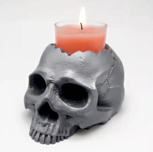 3D Skull Ashtray Mold - Silicone Mold - Resin Skull - Spiritual Divination - Witch Witchy Witchcraft Spirituality Bones Candle Holder Human