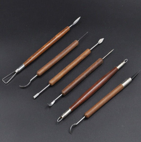 6 Pcs Double-Ended Sculpting and Shaping Tools for Pottery, Ceramics, and Clay -  Clay Sculpting Tools - Pottery Tool Set - Starter Kit