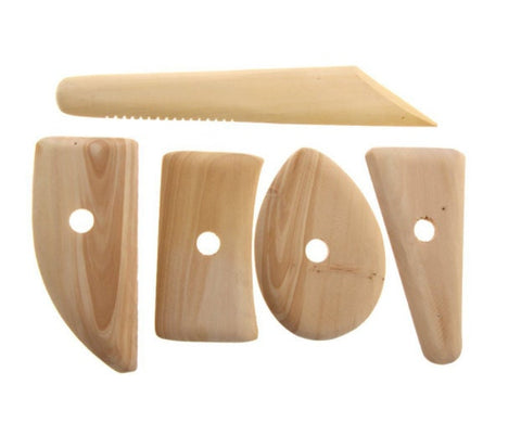Wood Ribs - 5 Pcs Set for Sculpting and Shaping Pottery, Ceramics, and Clay Sculpture Ceramics Molding Tool Pottery Tools Potters Carving