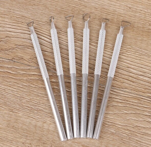 เครื่องมือริบบิ้นปั้นดินเผา - ชุดเครื่องมืออลูมิเนียม 6 ชิ้น สำหรับปั้นดินเผาและดินเหนียว - ชุดเครื่องมือแกะสลักลวด