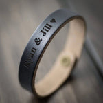 Custom Leather Bracelet - Personalized Bracelet for Men - Gift for Him Dad Husband Boyfriend - Fathers Day Christmas Birthday - ID Bracelet