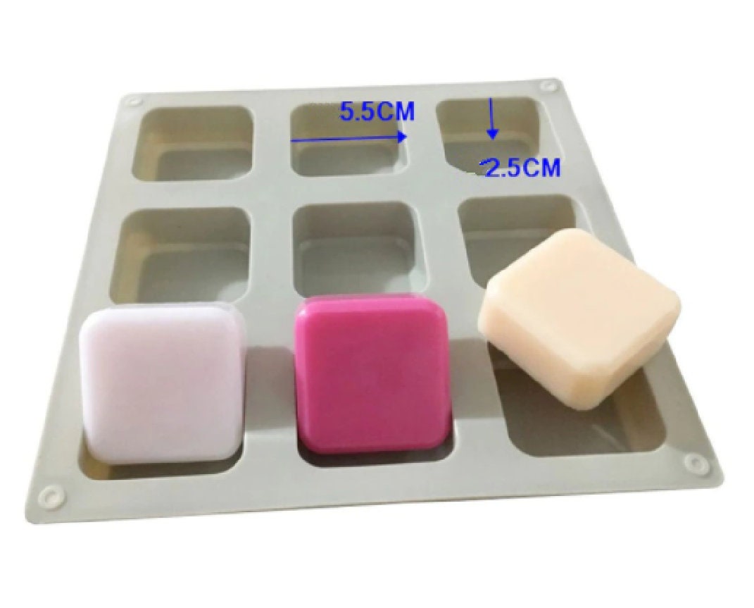 Square Silicone Soap Mold 9 Cavities Square Silicone Molds Plaster Mold Ice Mold  Silicone Mold Chocolate Mold 
