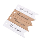 100 Pcs Brown White Craft Label Tags, Handmade Thank You, Customer Tags, Hang Tags, Paper Tags, Tag Kraft Gift, Card Tags Labels, Wrapping