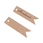 100 Pcs Brown White Craft Label Tags, Handmade Thank You, Customer Tags, Hang Tags, Paper Tags, Tag Kraft Gift, Card Tags Labels, Wrapping