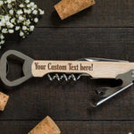 Custom Wooden Beer Bottle Opener Wine Opener Gift, Personalized Wedding Gift for Groom Party, Best Man, Usher, Groomsman Thank You