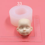 Baby Face Mold,  DIY Doll Face Mold, Polymer Clay Face Mold, Silicone Epoxy Doll Head Mold, Cute Doll Face Molds, Doll Making Supplies