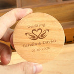 Personalized Wooden Name Compact Mirror - Wedding Bridesmaid Bachelorette Makeup Pocket Mirror - Custom Name Bachelorette Party Gift