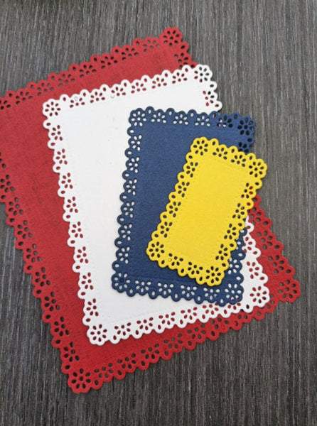 Kovové vyřezávací šablony obdélníkového rámu, šablony na scrapbooking, výrobu karet, embosování, vyřezávací šablony na papírové řemeslo, šablona s prošitým okrajem