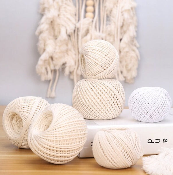 Macrame Cotton cord, 100% cotton twisted macrame rope, crochet cotton yarn, macrame yarn, decor craft DIY cord,decor craft cord, Weaving
