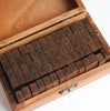 Alphabet & Number Wooden Rubber Diary Stamp Boxed Set - Wood Box Letter Seals Symbols Number Stamps Set - Upper Case Lower Case - Scrapbook