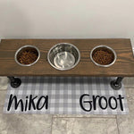 Custom Dog Mat, Pet Feeding Placemat, Personalized Dog Bowl Mat, Pet Food Mat, Puppy Placemat, Neutral Gray Blue Pink Pet Bowl Mat, Dog Lover Gift
