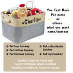 Personalized Foldable Pet Toy Storage Basket - Customized Kids Toy Organizer - Custom Dog Toy Basket Dog Toys Storage Bag Dog Toy Bin