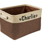 Personalized Foldable Pet Toy Storage Basket - Customized Kids Toy Organizer - Custom Dog Toy Basket Dog Toys Storage Bag Dog Toy Bin
