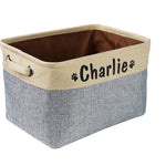 Personalized Foldable Pet Toy Storage Basket - Customized Kids Toy Organizer - Custom Dog Toy Basket Dog Toys Storage Bag Dog Toy Bin