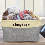 Personalized Foldable Pet Toy Storage Basket - Customized Kids Toy Organizer - Custom Dog Toy Basket Dog Toys Storage Bag Dog Toy Bin