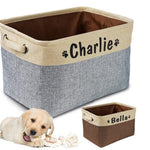 Personalized Foldable Pet Toy Storage Basket - Customized Kids Toy Organizer - Custom Dog Toy Basket Dog Toys Storage Bag Dog Toy Bin