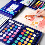 ชุดสีน้ำพร้อมแปรง - ปากกาสีเม็ดสีแน่น - อุปกรณ์วาดภาพ ศิลปะมืออาชีพ สีท่องเที่ยว 12 18 24 36 48 สี