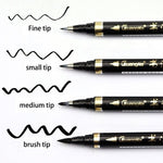 6 Pcs Chinese Calligraphy Pens - Black Hand Lettering Pen Set - Calligraphy Kit - Beginner Calligraphy Markers Brush Pens - Drawing Pens