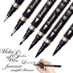 6 Pcs Chinese Calligraphy Pens - Black Hand Lettering Pen Set - Calligraphy Kit - Beginner Calligraphy Markers Brush Pens - Drawing Pens