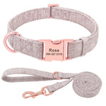 Personalized Dog Collar and Leash Set, Custom Dog Collar with Name Plate, Engraved Dog Collar, Leather Dog Collar, Small Medium Large Dogs