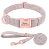 Personalized Dog Collar and Leash Set, Custom Dog Collar with Name Plate, Engraved Dog Collar, Leather Dog Collar, Small Medium Large Dogs