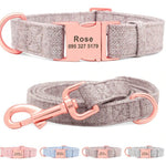 Personalized Dog Collar and Leash Set, Custom Dog Collar with Name Plate, Engraved Dog Collar, Leather Dog Collar, Small Medium Large Dogs