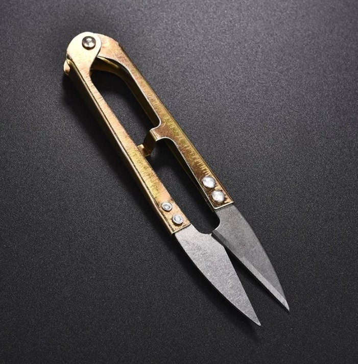 Gold Thread Snips - Embroidery Scissors - Sewing - Yarn Snippers - Thread Clipper for Sewing Embroidery Cross Stitch - Hand Held Scissors