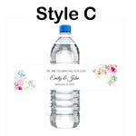 Custom Water Bottle Label - Wedding Water Bottle Label - Printed Personalized Sticker - Eucalyptus Branch - Wedding Favors Bridal Shower