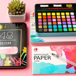 Watercolor Paints Set With Brush - Solid Pigment Pen Painting Supplies Art Supplies Professional Artist Travel Paints 48 Pieces