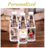 Custom Water Bottle Label - Printed Personalized Sticker - For Birthday Party Wedding Business Company Logo - Photo Picture Printing Wrapper