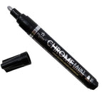 3 Pcs Silver Mirror Finish Chrome Marker - Metallic Permanent Paint Marker - Fine Line - For Cars Shoes Plastic Stone Ceramic Glass Tile