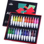 Acrylic Paint Set - Paints For Ceramics Canvas Wood Clay Wall Nail - 12 24 Colors - For Students Artists - Painting Supplies