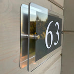 Personalized Address Plaque - Modern House Number Sign - Custom House Number Plaque - Housewarming Gift - Outdoor Street Address Porch Sign
